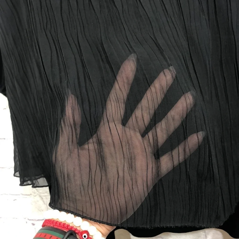 Lane Bryant blouse black with sheer back